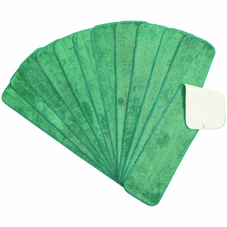 MONARCH BRANDS Microfiber Flat Wet Mop - 24in - Green, 12PK PNP830024G